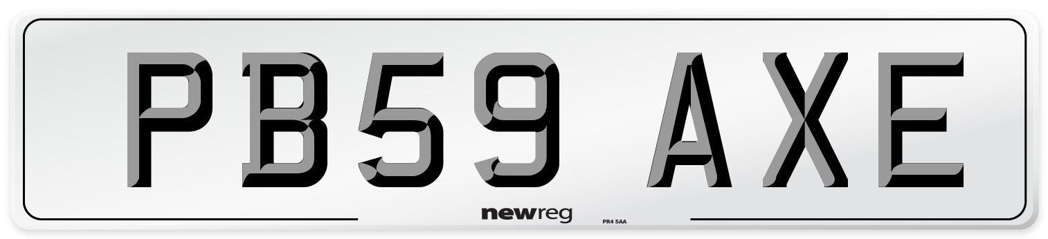PB59 AXE Number Plate from New Reg